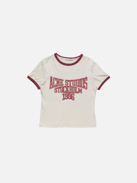 Acne Studios Graphic t-shirt - Off white/burgundy