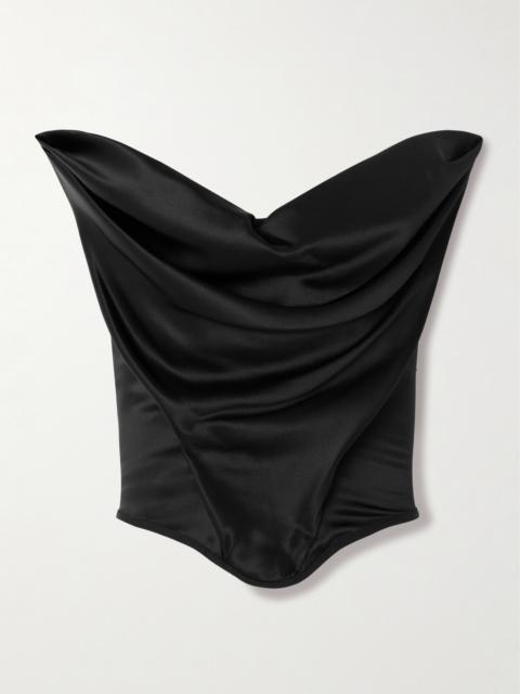MAGDA BUTRYM Stretch-silk Satin Bustier Top
