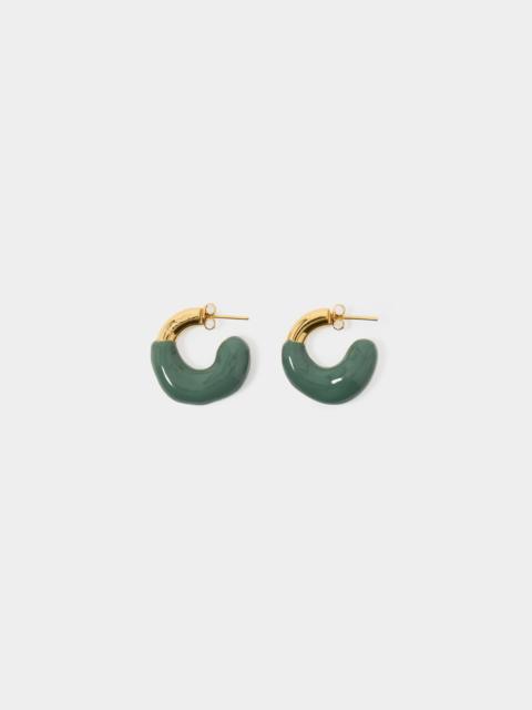 MINI RUBBERIZED EARRINGS GOLD / military green