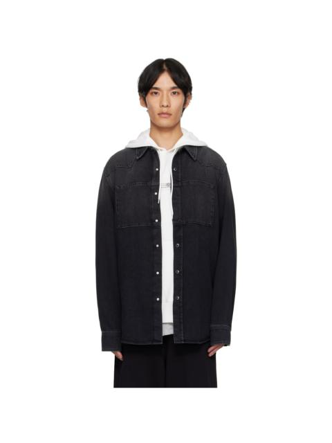 MM6 Maison Margiela Black Long Sleeve Denim Shirt