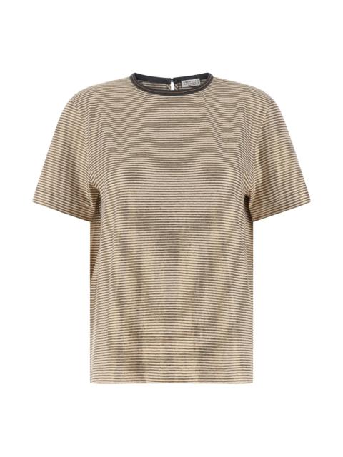 Brunello Cucinelli 'Shiny Collar Detail' T-shirt