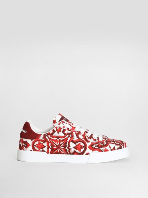 Dolce & Gabbana Majolica-print canvas portofino sneakers