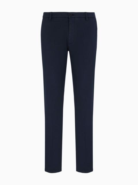 GIORGIO ARMANI Trousers in stretch-cotton gabardine