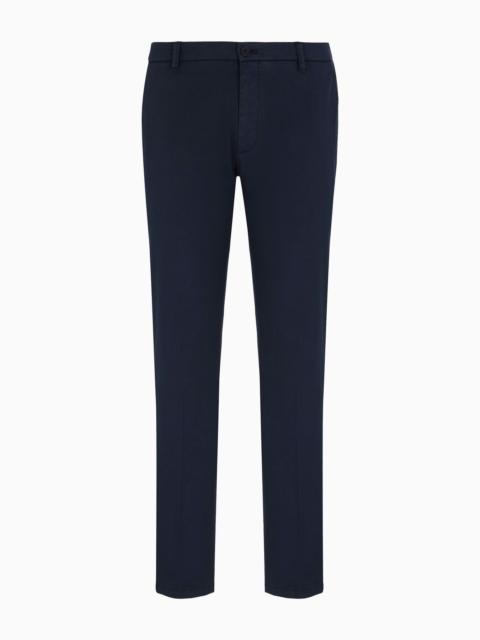 Trousers in stretch-cotton gabardine