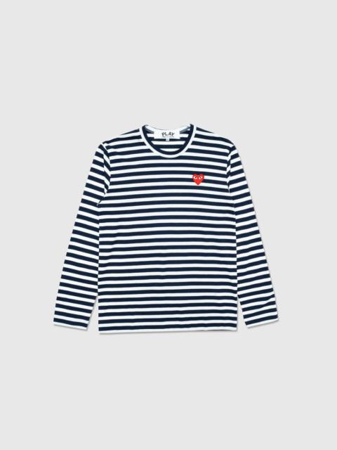 Comme des Garçons PLAY BIG RED HEART STRIPED L/S T-SHIRT