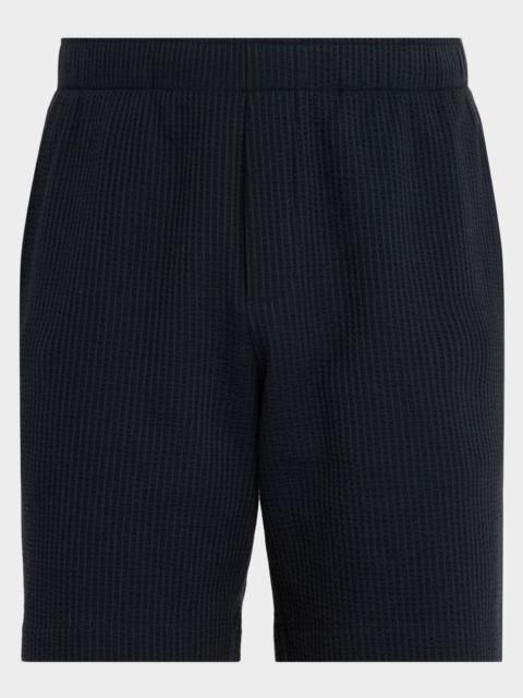 Vince Men's Seersucker Knit Stretch Cotton Pull-On Shorts