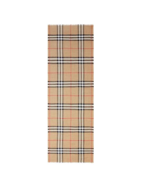 Burberry Lightweight Check Wool and Silk Scarf
