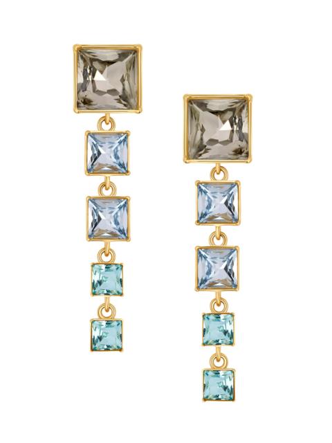 Oscar de la Renta Women's 24K-Gold-Plated & Glass Crystal Drop Earrings - Sapphire