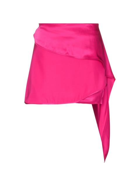 GAUGE81 drape-detail satin-finish skirt