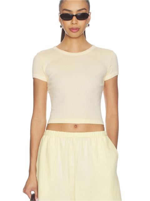 Enza Costa Supima Baby Rib Cropped Tee