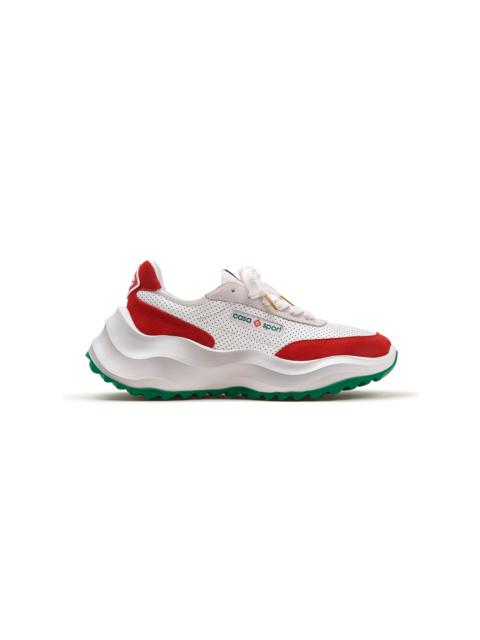 Mens Atlantis White & Red Sneaker