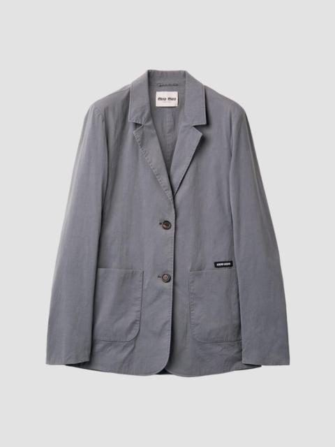 Miu Miu Women's Washed Stretch Poplin Jacket - Grey