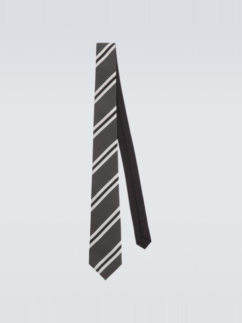 SAINT LAURENT Striped silk tie