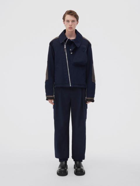 Bottega Veneta double cotton canvas jacket with leather details