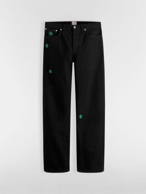 Dior Long Regular Jeans with Dior Clover Embroideries