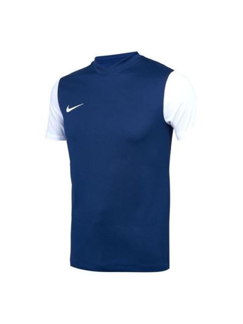 Nike Men's Nike Colorblock Logo Tournament Sports Training Short Sleeve Navy Blue T-Shirt DH8035-410