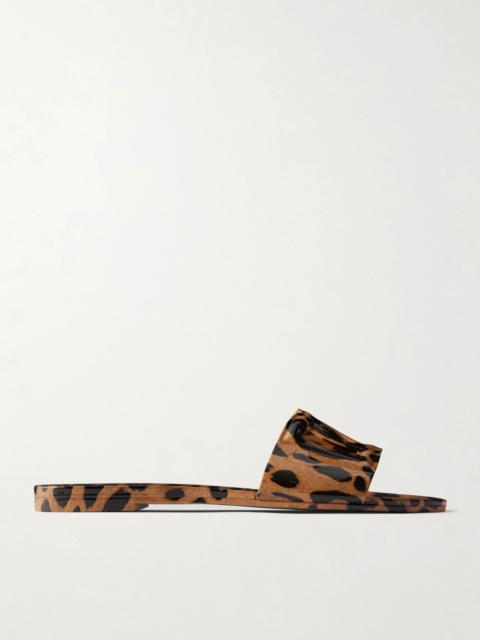 Dolce & Gabbana Bianca logo-embossed leopard-print rubber flats Leopard print