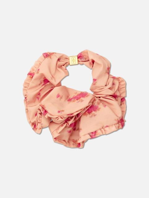 GANNI SCRUNCHIE PRINTED FLUID TAFFETA