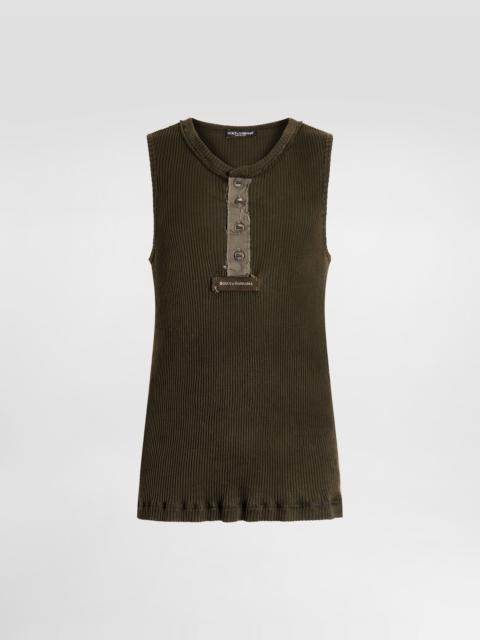 Dolce & Gabbana Ribbed cotton tank top