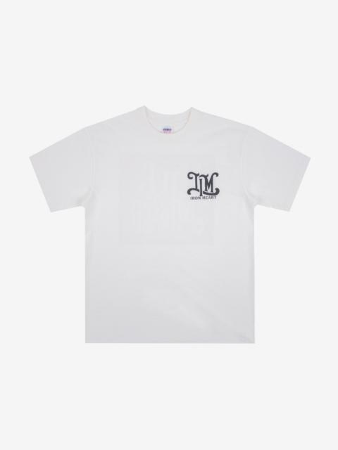 Iron Heart IHT-2407-WHT 7.5oz Printed Loopwheel Crew Neck T-Shirt - White