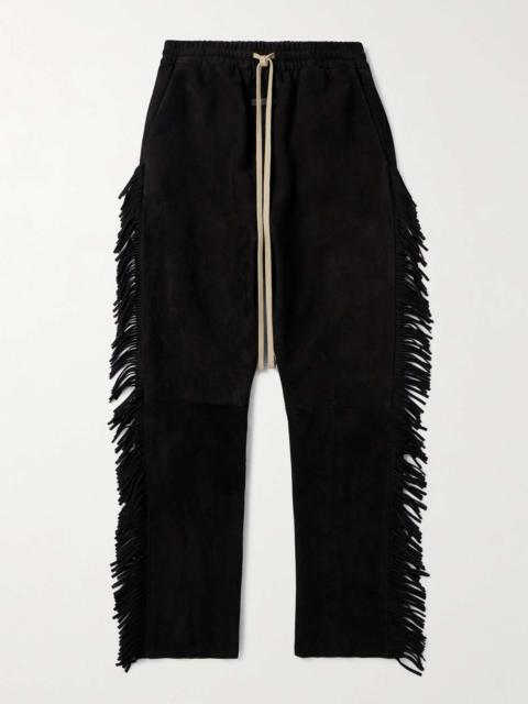 Forum Straight-Leg Fringed Suede Drawstring Trousers