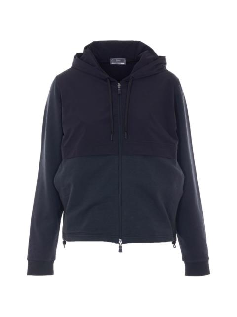 Herno panelled zip-up hoodie