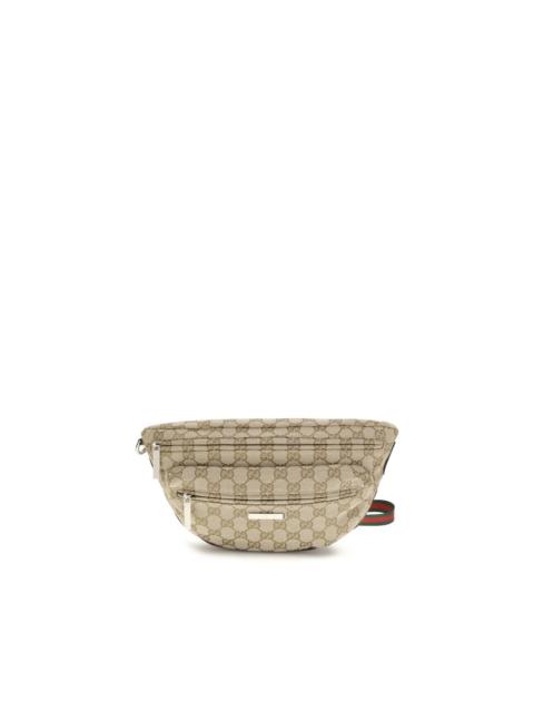 GUCCI Gucci GG Canvas Logo-Print Shoulder Bag — Beige