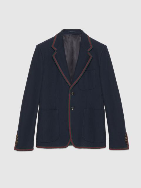 GUCCI Cotton jersey jacket with Web