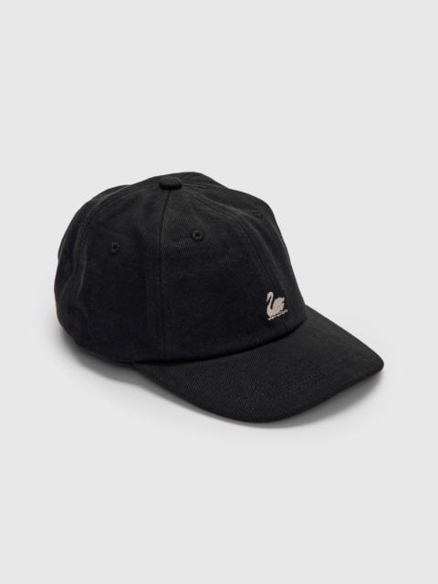 Merz b. Schwanen Swan Logo Heavy Twill Cap in Deep Black