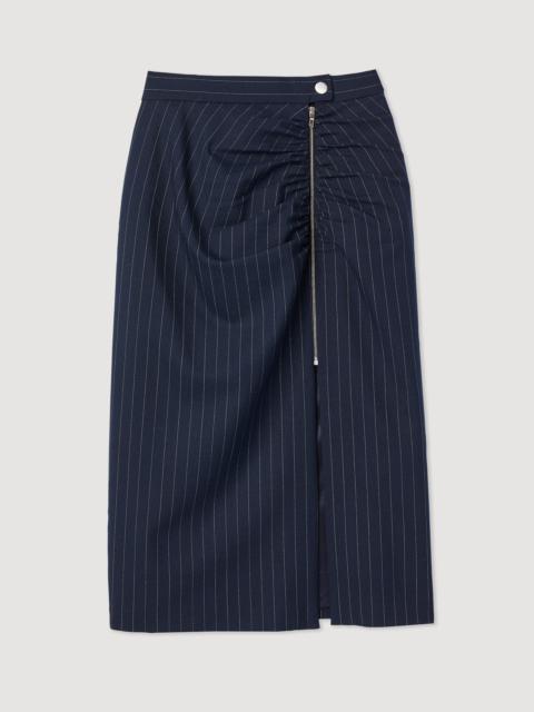 Sandro Striped zip skirt