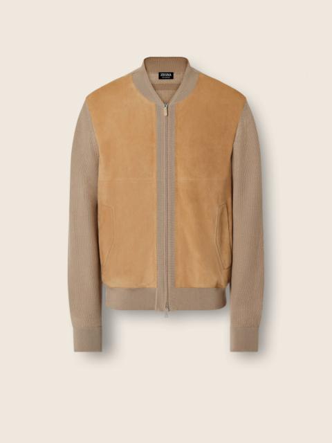 ZEGNA BEIGE CASHMERE BOMBER