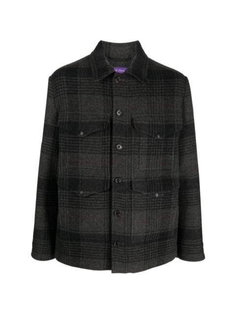 plaid-check flannel shirt jacket