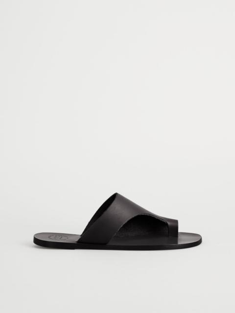 ATP ATELIER Rosa Black Leather Cutout sandals