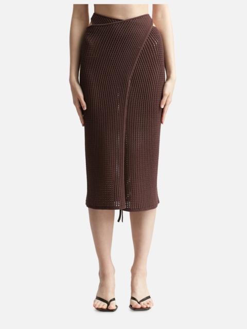 ANDREĀDAMO CROCHET MIDI WRAP SKIRT