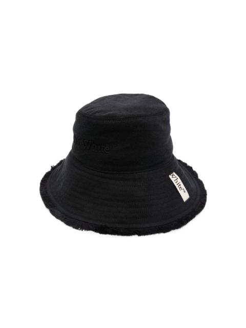 logo-tape cotton bucket hat