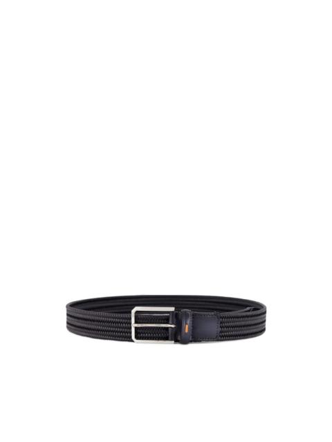 Santoni calf-leather braided belt