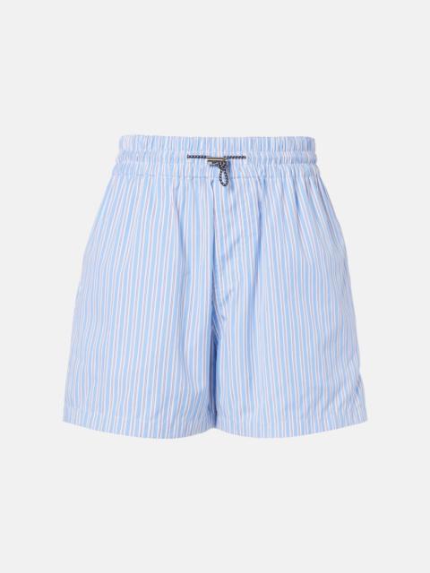 Plan C Striped cotton shorts