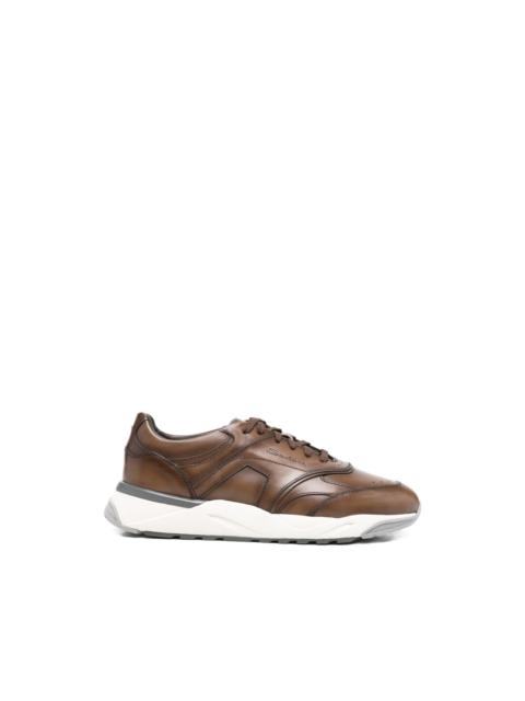 Santoni panelled leather sneakers