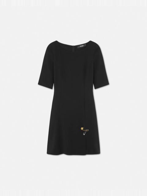 オールインワン・サロペット Versace Opaque Satin Flared Mini Dress With Brooch VERSACE Opaque Satin Flared Mini Dress With Brooch | italist