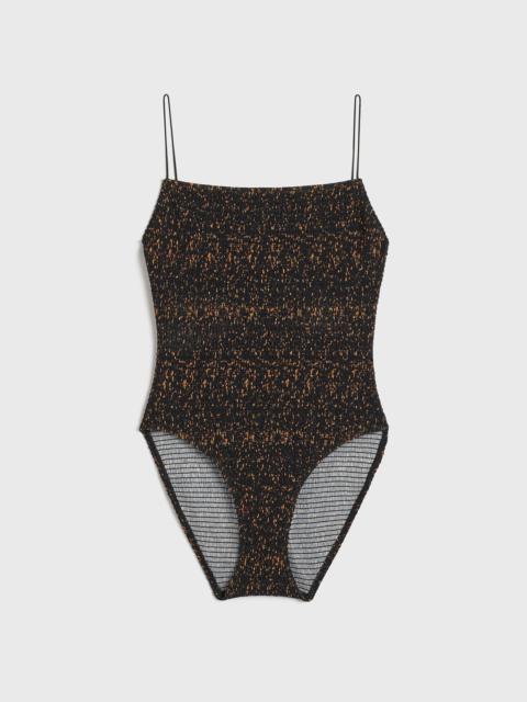 Totême Smocked swimsuit tortoise