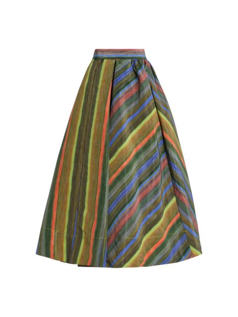 CHRISTOPHER JOHN ROGERS Louie Striped Midi Skirt stripe