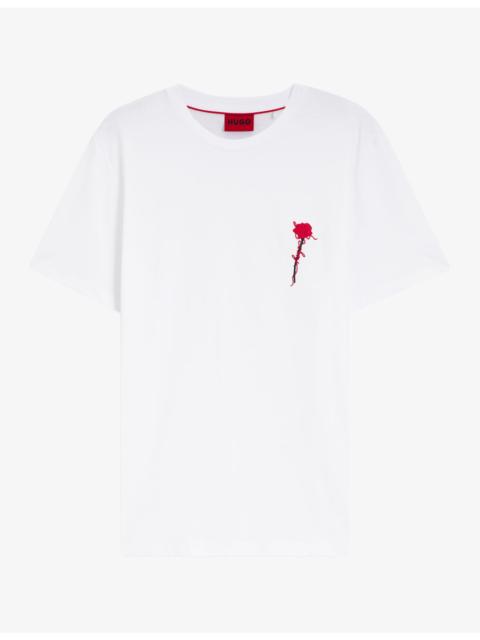 HUGO Branded Rose Cotton-Jersey T-Shirt