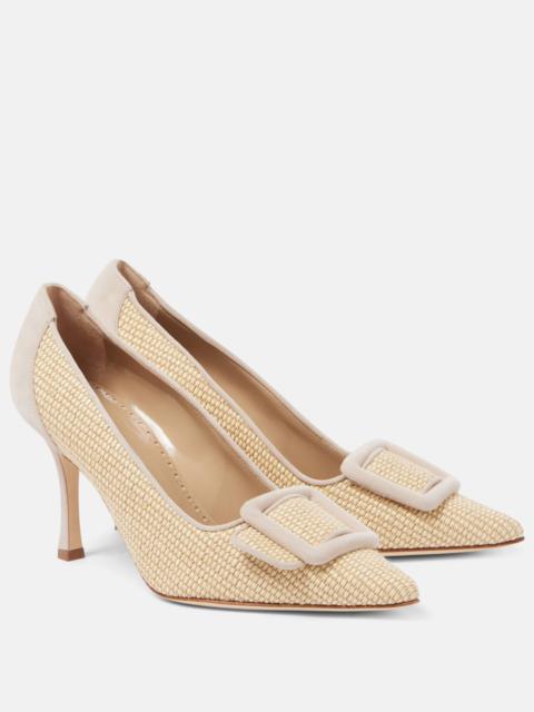 Manolo Blahnik Maysale 90 raffia pumps