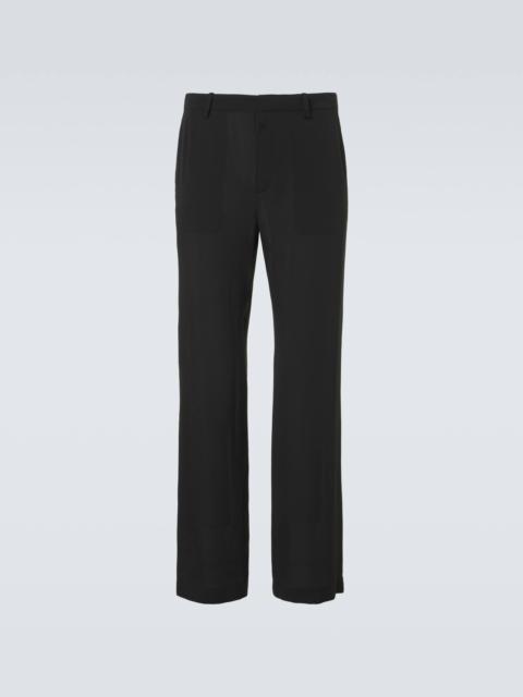 GUCCI Silk satin georgette wide-leg pants