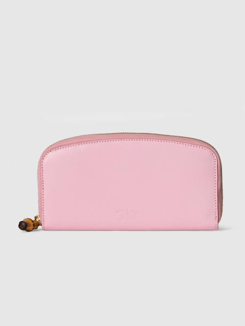 GUCCI Zip around wallet with bamboo