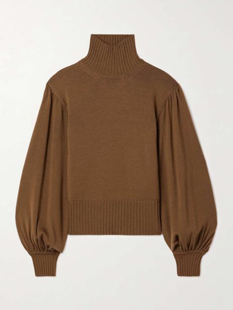 Wool turtleneck sweater Brown