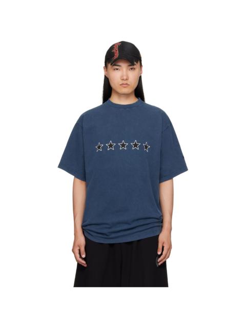 BALENCIAGA Navy 5-Star T-Shirt