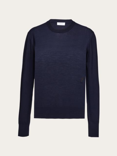 Jersey wool crew neck sweater