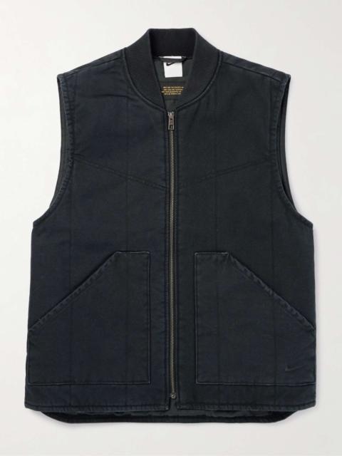Logo-Embroidered Padded Cotton-Canvas Gilet