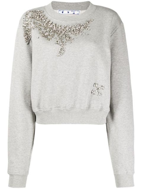 Off-White Swarovski embellished cropped sweatshirt